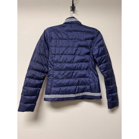 ARIAT Navy/White Packable Down Zip Front Jacket, Gingham Lining, Sz S - Picture 9 of 13